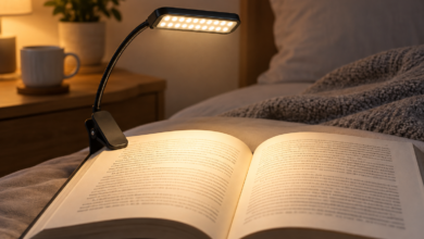 Gritin 19 LED Rechargeable Book Light - Cheap4stuff.com Gritin 19 LED rechargeable book light illuminating an open book